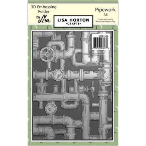 pipework - A6 3D Embossing Folder by lisa horton crafts LHCEF152
